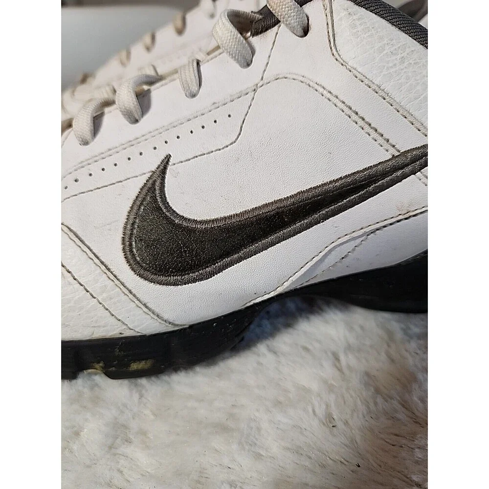 Nike Shoes MENS 10.5‎ Golfing Air Rival Tac Power Channel Leather White Black
